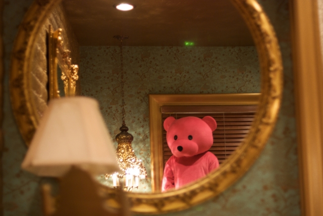 pink bear at the madonna inn in california, LA, USA