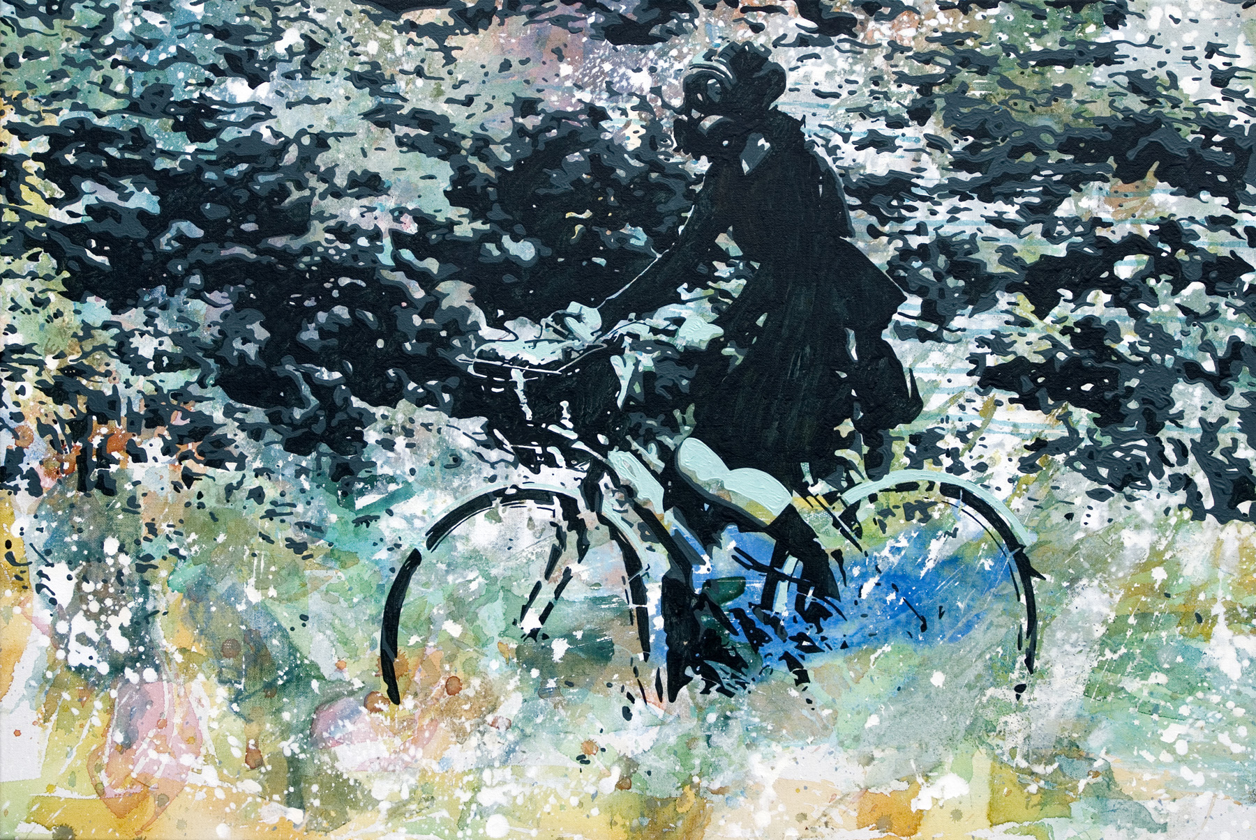 Bicycle Race - Oil & Acrylic on Canvas
